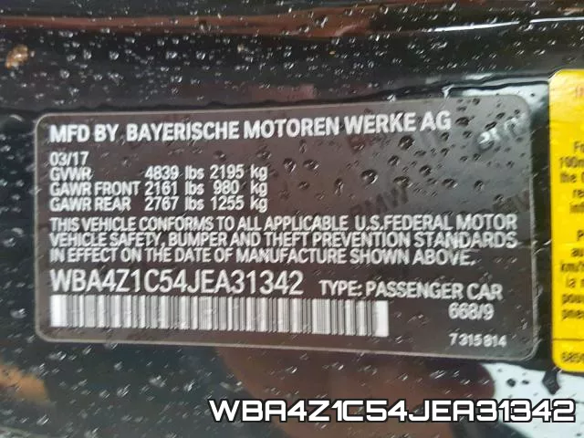 WBA4Z1C54JEA31342 фото 2