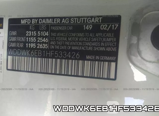 WDDWK6EB1HF533426 фото 10