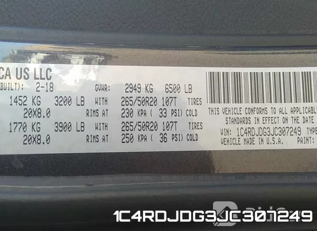 1C4RDJDG3JC307249 фото 10