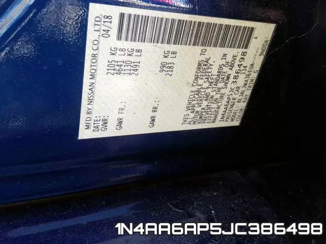 1N4AA6AP5JC386498 фото 2