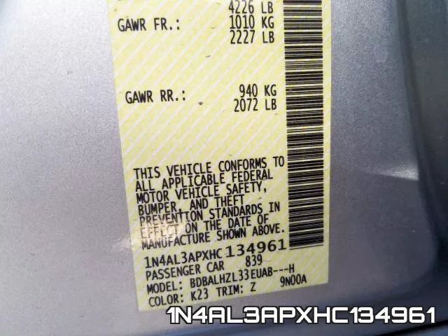 1N4AL3APXHC134961 фото 2