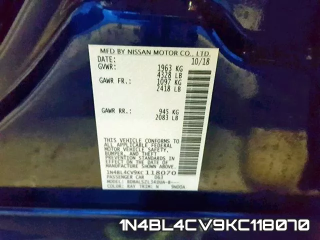 1N4BL4CV9KC118070 фото 2