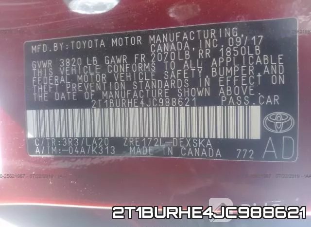 2T1BURHE4JC988621 фото 10