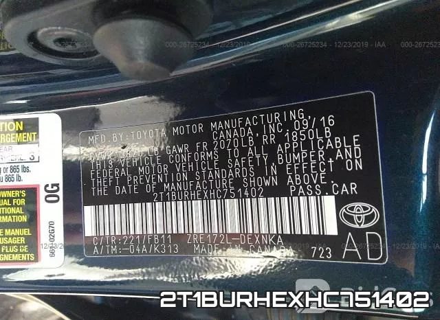 2T1BURHEXHC751402 фото 9
