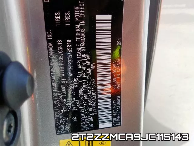 2T2ZZMCA9JC115143 фото 2