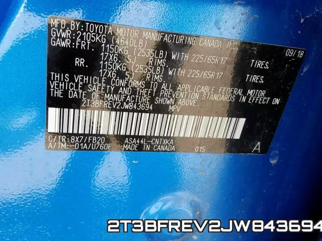 2T3BFREV2JW843694 фото 2