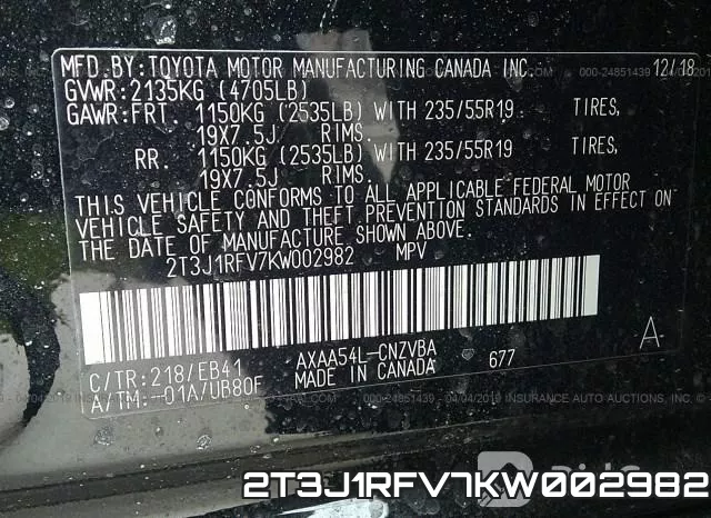 2T3J1RFV7KW002982 фото 9