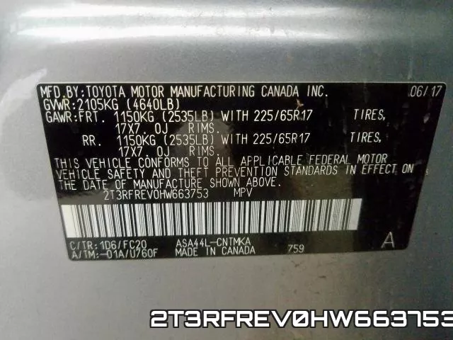 2T3RFREV0HW663753 фото 2