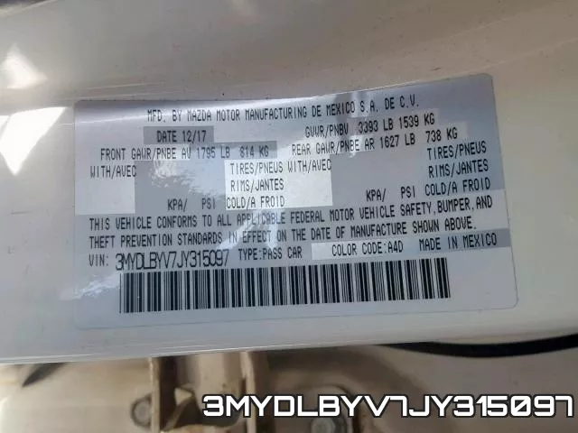 3MYDLBYV7JY315097 фото 2