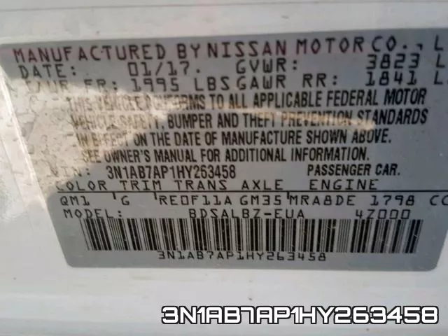 3N1AB7AP1HY263458 фото 2