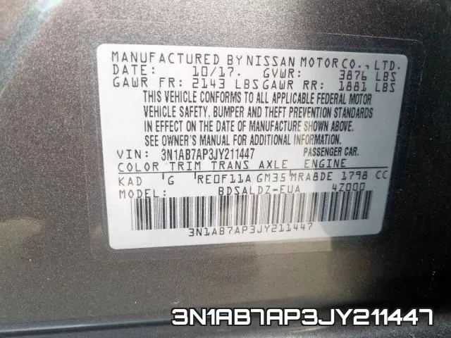 3N1AB7AP3JY211447 фото 2
