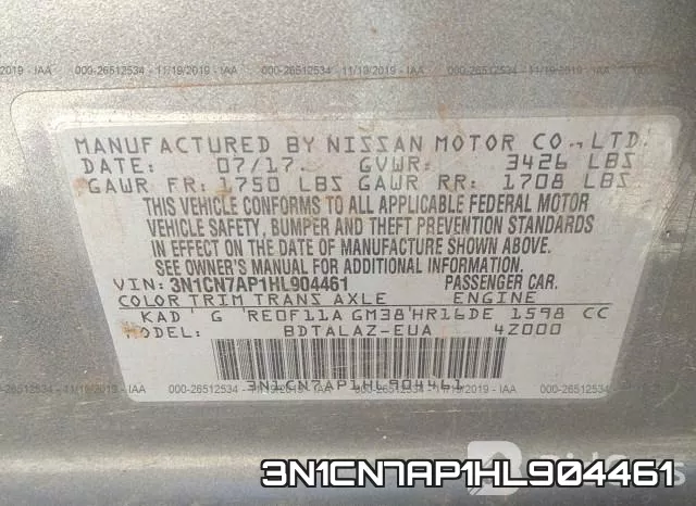 3N1CN7AP1HL904461 фото 9