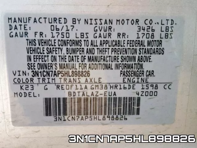 3N1CN7AP5HL898826 фото 2