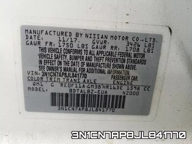 3N1CN7AP8JL841770 фото 2