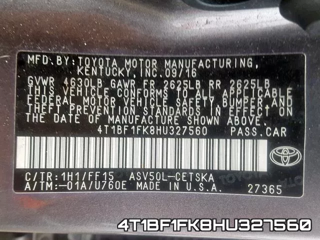 4T1BF1FK8HU327560 фото 2
