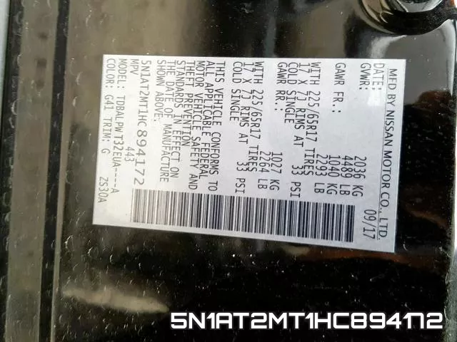5N1AT2MT1HC894172 фото 2