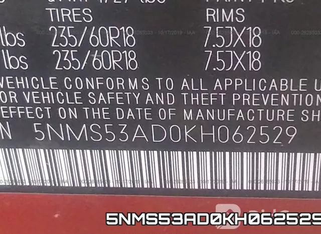 5NMS53AD0KH062529 фото 10
