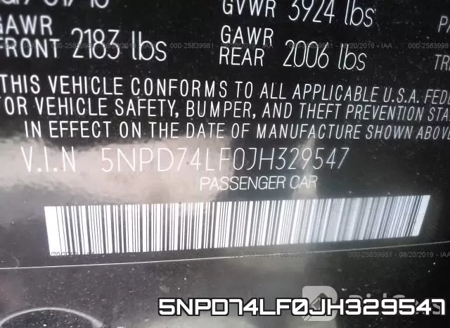 5NPD74LF0JH329547 фото 8