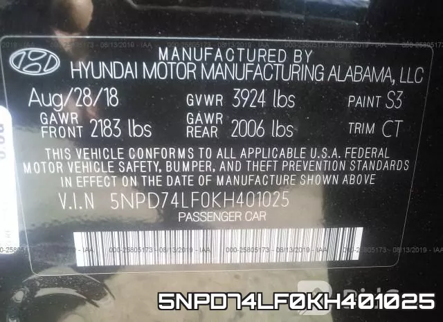 5NPD74LF0KH401025 фото 10