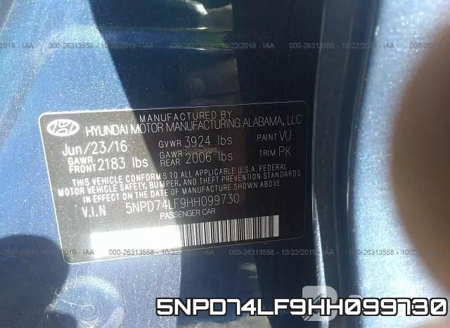 5NPD74LF9HH099730 фото 10
