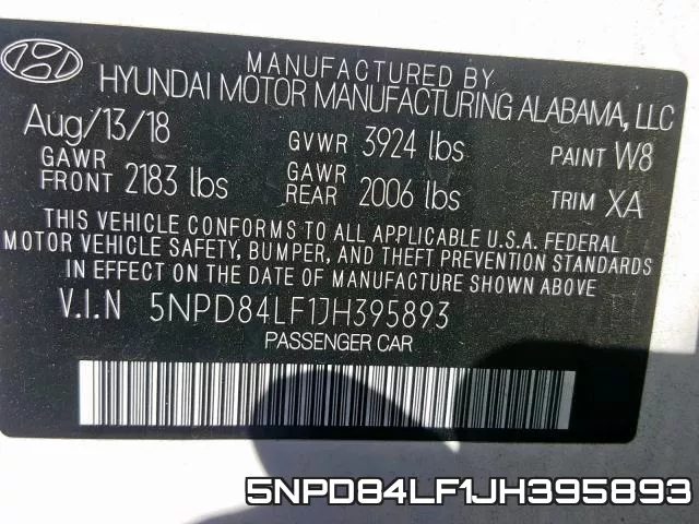 5NPD84LF1JH395893 фото 2