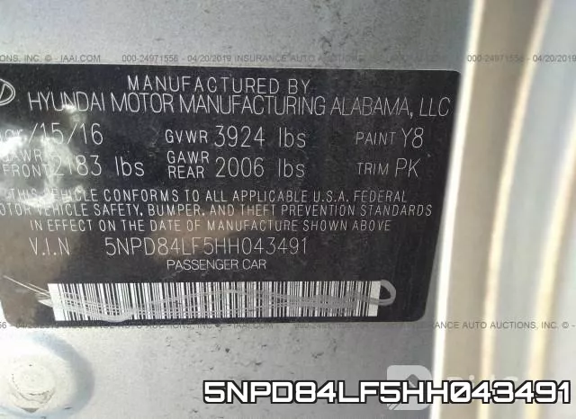 5NPD84LF5HH043491 фото 10