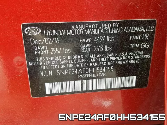 5NPE24AF0HH534155 фото 2