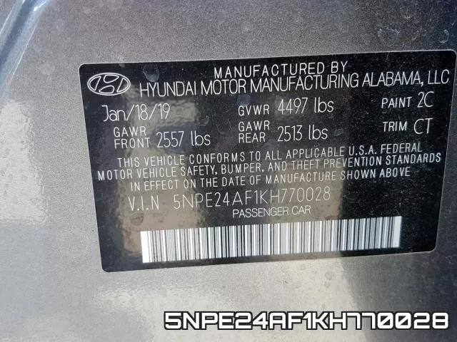 5NPE24AF1KH770028 фото 2