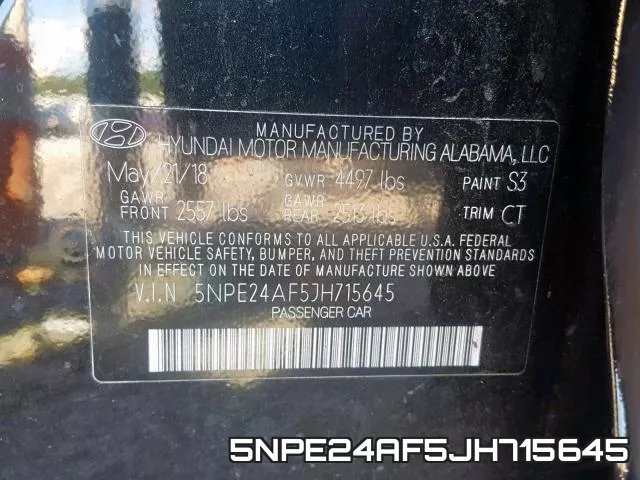 5NPE24AF5JH715645 фото 2