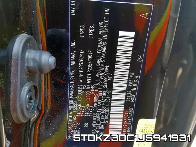 5TDKZ3DC1JS941931 фото 2