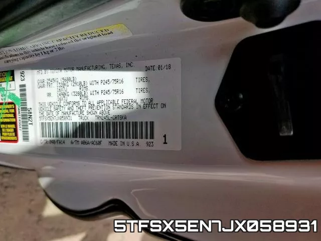 5TFSX5EN7JX058931 фото 2