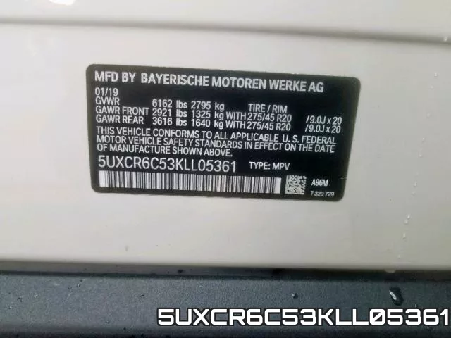 5UXCR6C53KLL05361 фото 2