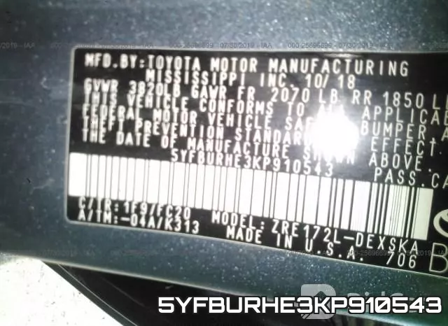 5YFBURHE3KP910543 фото 10