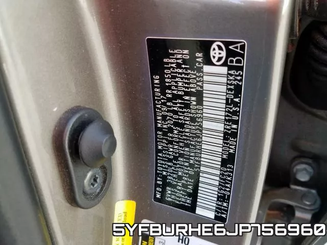 5YFBURHE6JP756960 фото 2
