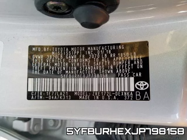 5YFBURHEXJP798158 фото 2