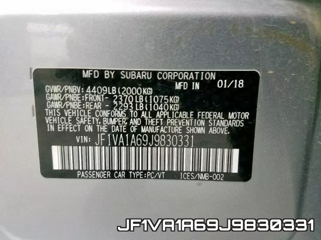 JF1VA1A69J9830331 фото 2