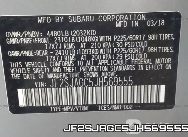 JF2SJAGC5JH569555 фото 10