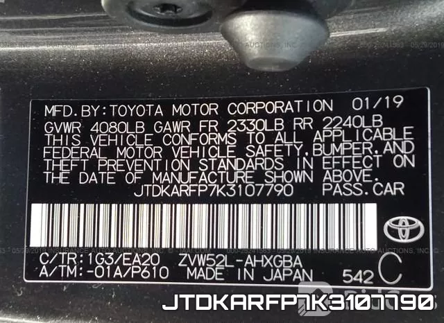 JTDKARFP7K3107790 фото 9