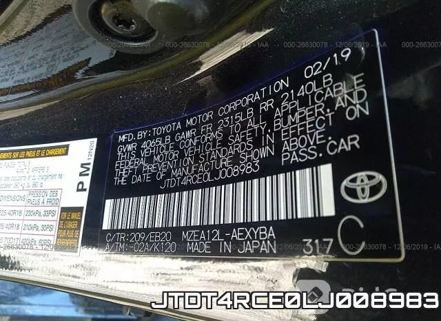 JTDT4RCE0LJ008983 фото 10