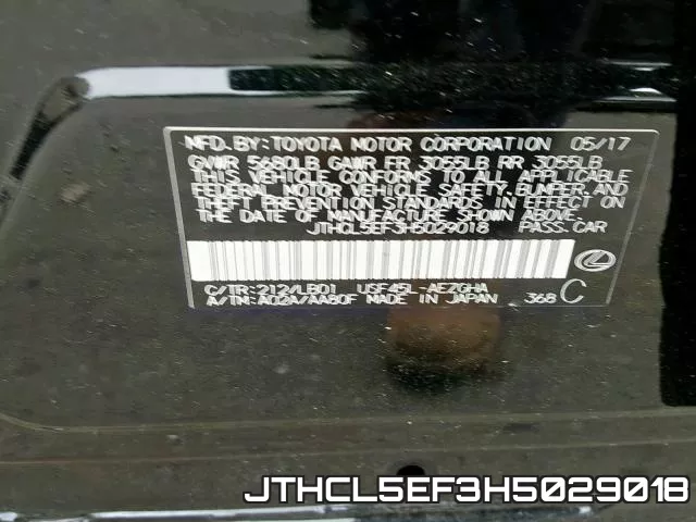 JTHCL5EF3H5029018 фото 2