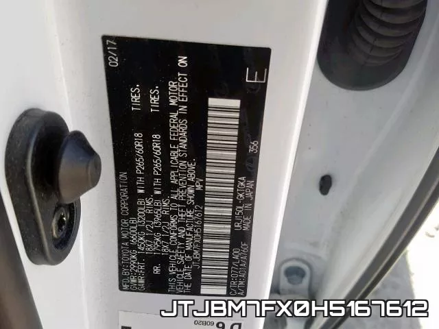 JTJBM7FX0H5167612 фото 2