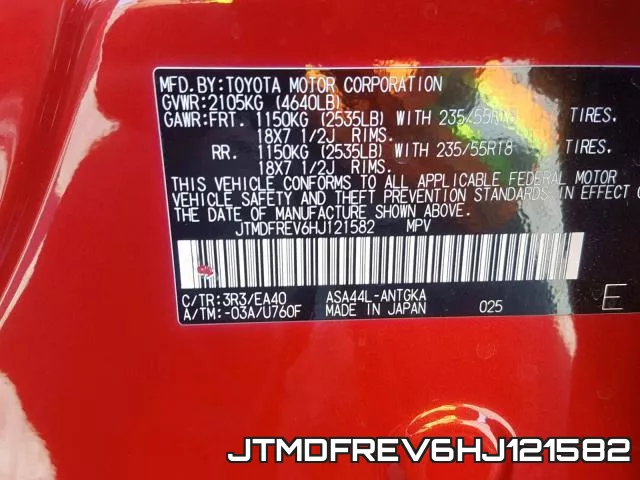 JTMDFREV6HJ121582 фото 2