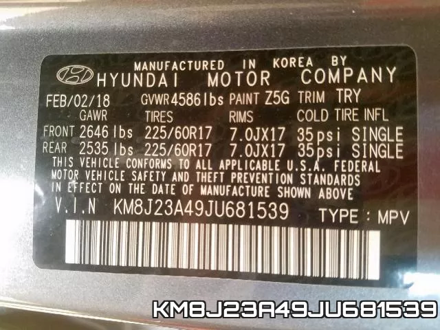 KM8J23A49JU681539 фото 2