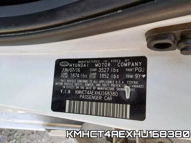 KMHCT4AEXHU168380 фото 2