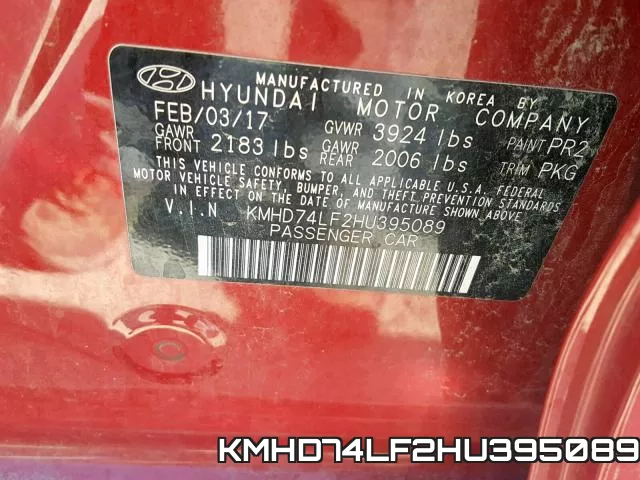 KMHD74LF2HU395089 фото 2