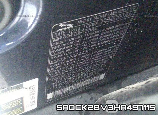 SADCK2BV3HA497115 фото 10