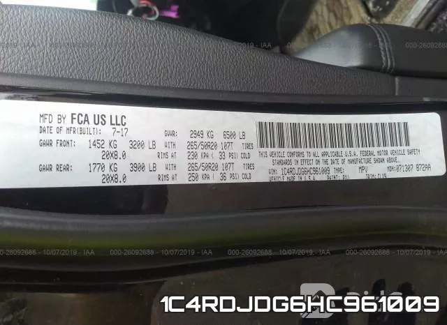 1C4RDJDG6HC961009 фото 4