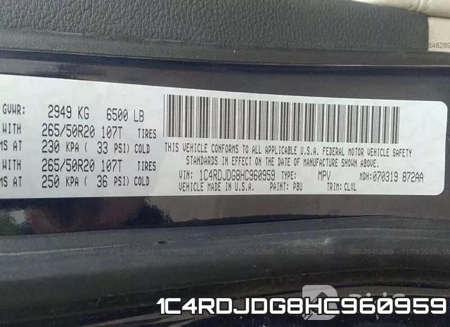 1C4RDJDG8HC960959 фото 10