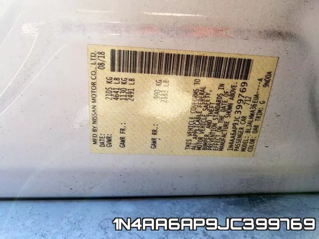 1N4AA6AP9JC399769 фото 2