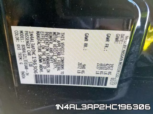 1N4AL3AP2HC196306 фото 2